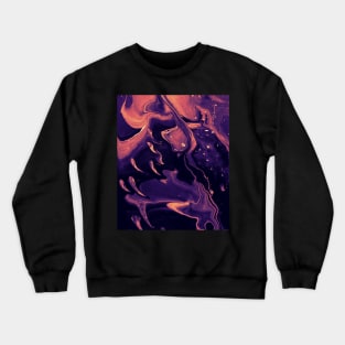 Ghosts - Sunset Color Acrylic Pour Crewneck Sweatshirt